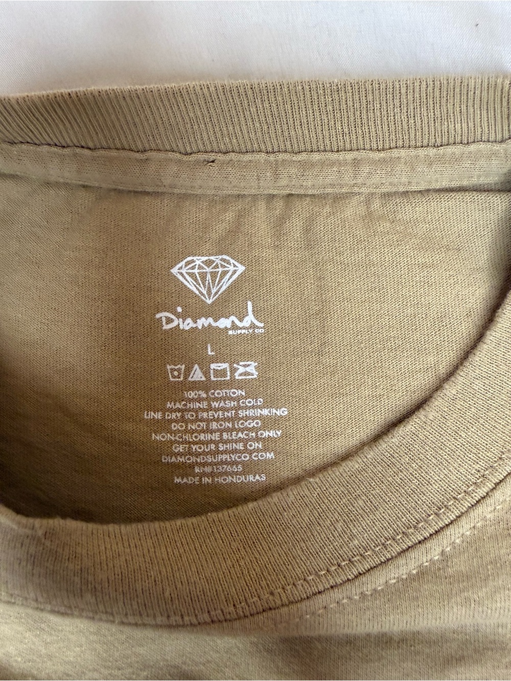 Diamond Supply Co. Rose Box Logo Graphic Tee Tan Size L - Picture 3 of 5